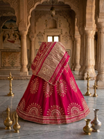 Load image into Gallery viewer, Designer Lehenga Chunni Set in Pure Modal Fabric with Lakdi Patta and Kacha Gota Patti Work