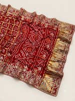 Load image into Gallery viewer, Pure Gajji Silk Ghatchola Saree with Exquisite Heavy Gota Patti Handwork