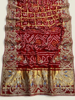 Load image into Gallery viewer, Pure Gajji Silk Ghatchola Saree with Exquisite Heavy Gota Patti Handwork