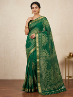 Load image into Gallery viewer, Pure Georgette Jaipuri Rasmandal Bandhej Print Saree With Heavy Zari Border
