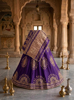 Load image into Gallery viewer, Designer Lehenga Chunni Set in Pure Modal Fabric with Lakdi Patta and Kacha Gota Patti Work