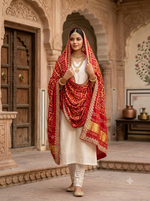 Load image into Gallery viewer, Pure Gajji Ghatchola Dupatta With Heavy Cutdana, Patra &amp; Gota Patti Work With Lakdi Patta Zari Palla