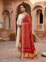 Load image into Gallery viewer, Pure Gajji Ghatchola Dupatta With Heavy Cutdana, Patra &amp; Gota Patti Work With Lakdi Patta Zari Palla