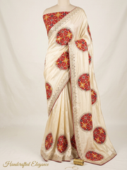 Pure Cosmos Silk Patola Patch Work Saree With Heavy Gota Patti Handwork