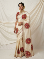 Load image into Gallery viewer, Pure Cosmos Silk Patola Patch Work Saree With Heavy Gota Patti Handwork