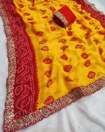 Load image into Gallery viewer, Georgette Fabric Laadu Peela Faag Special Saree