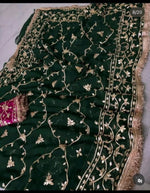 Load image into Gallery viewer, Pure Diamond Chiffon Rajwada Saree with Heavy Kaccha Gota Jaal &amp; Sabyasachi Style Border