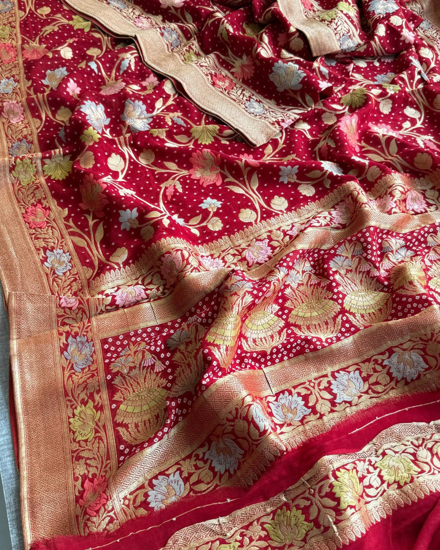 Pure Khadi Georgrette Trending Handloom Saree With Heavy Zari Weaving Minakari Saree