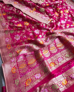 Load image into Gallery viewer, Pure Khadi Georgrette Trending Handloom Saree With Heavy Zari Weaving Minakari Saree