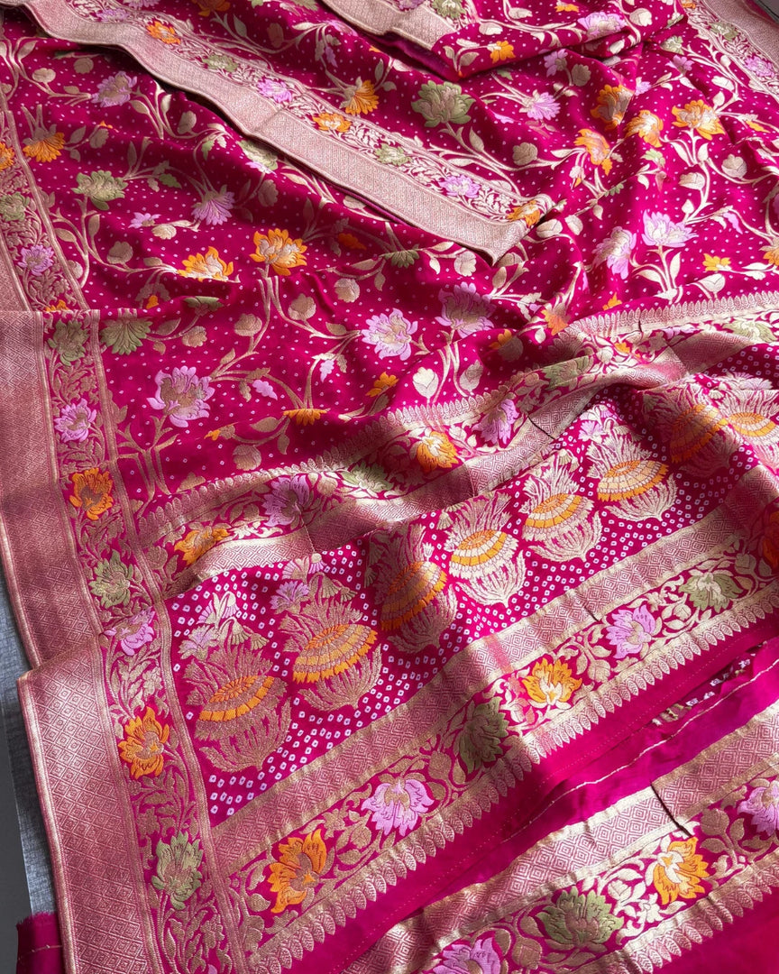 Pure Khadi Georgrette Trending Handloom Saree With Heavy Zari Weaving Minakari Saree