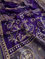 Load image into Gallery viewer, Handcrafted Pure Upada Silk Ghevar Bandhej Saree with Heavy Gota Work