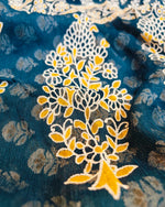 Load image into Gallery viewer, Pure Diamond Chiffon Fabric Saree With Sanganeri Hand Block Print Saree