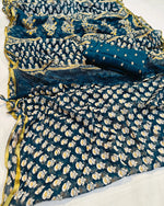 Load image into Gallery viewer, Pure Diamond Chiffon Fabric Saree With Sanganeri Hand Block Print Saree