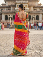 Load image into Gallery viewer, Pure Georgette  Pachranga Bandhani With Heavy Gota Patti Hand Work