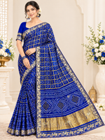 Load image into Gallery viewer, Traditional Rajasthani Ghatchola Saree | Heavy Lakdi Patta Palla &amp; Cutdana Handwork