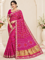 Load image into Gallery viewer, Traditional Rajasthani Ghatchola Saree | Heavy Lakdi Patta Palla &amp; Cutdana Handwork