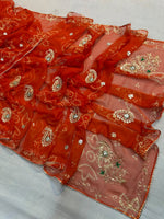Load image into Gallery viewer, Bandhani Georgette Saree with Beautiful Kasab Hand Embroidery Work